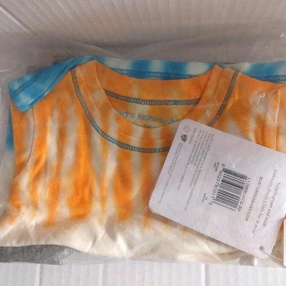 ☆NWT☆BURT'S BEES BABY☆Boy's Organic Tie-dye Soft T-shirt & Shorts Set☆0-3mo. - Picture 3 of 8